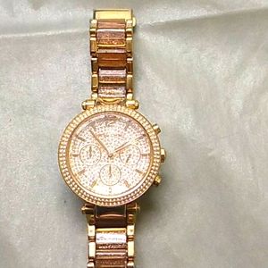 Michael kohrs rose gold bling watch